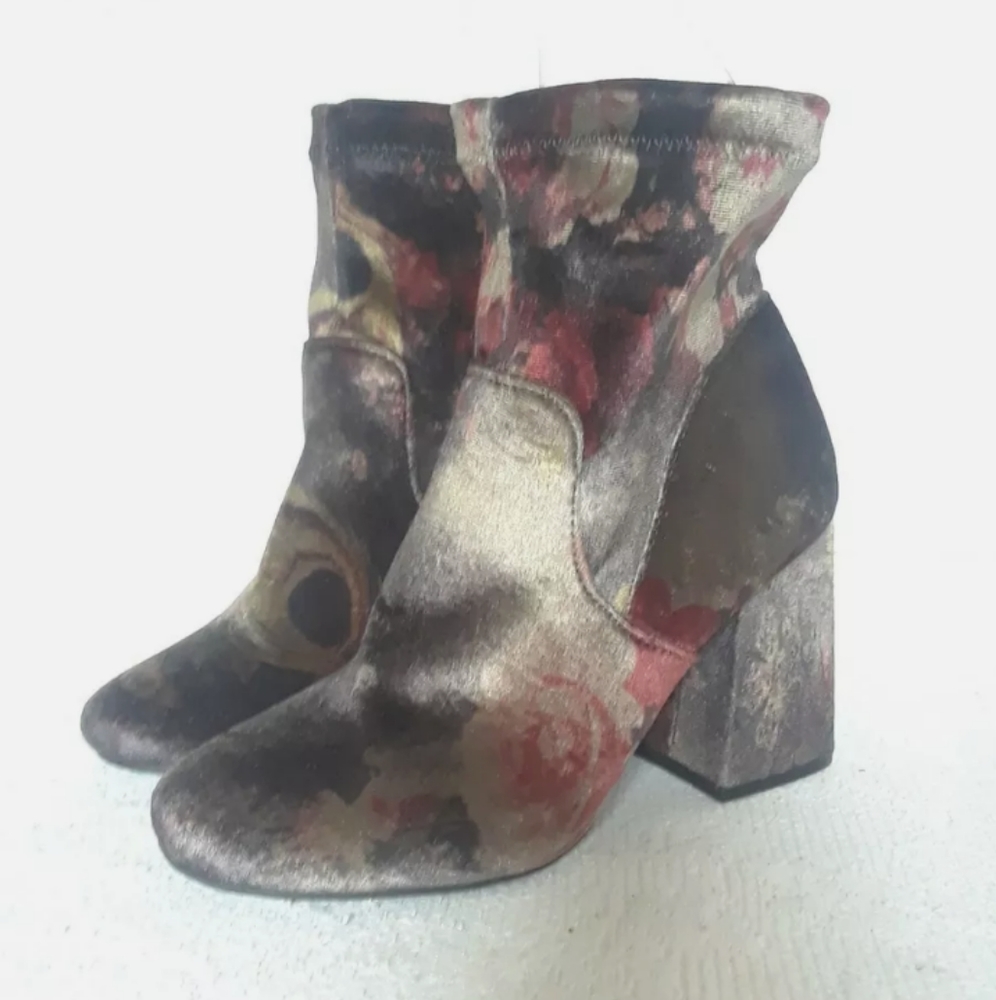 Andeawy floral high heel ankle boots